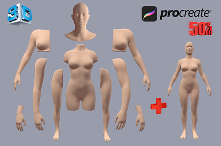 3D Model Female for Procreate App