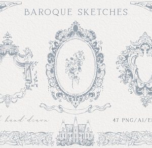 Baroque fine art clipart collection