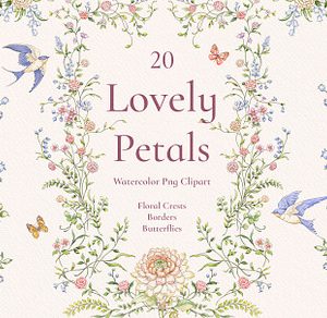 Lovely Petals Watercolor png borders