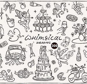 Whimsical Wedding Clipart Collection