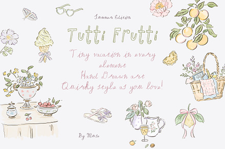 Tutti Frutti Quirky Summer Clipart
