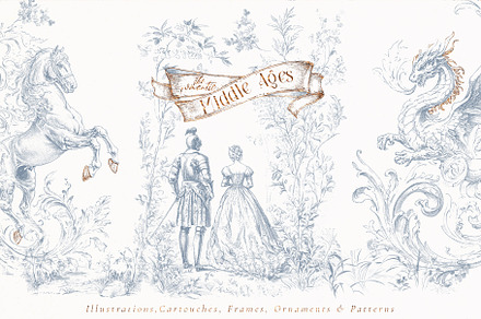 The romantic Middle Ages clipart set