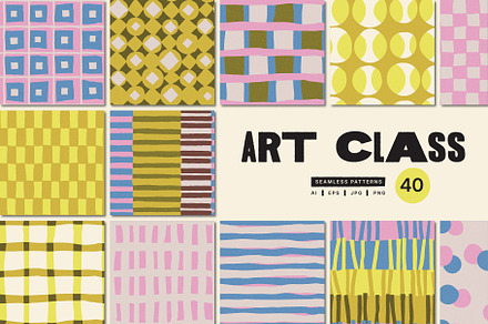 Art Class. Seamless Patterns