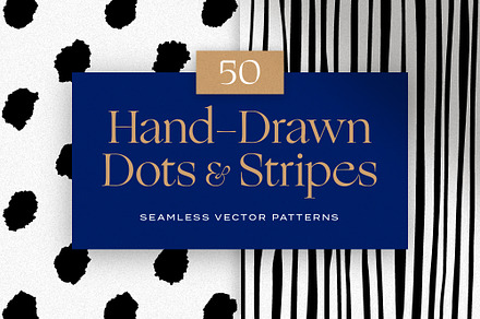 50 Hand-Drawn Dots and Stripes