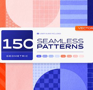 150 Geometric Seamless Patterns Set