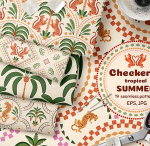 Checkered tropical summer patterns