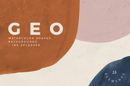 Abstract Shapes - Rust, Navy & Blush