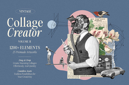 1200+ Vintage Collage Creator Vol. 2