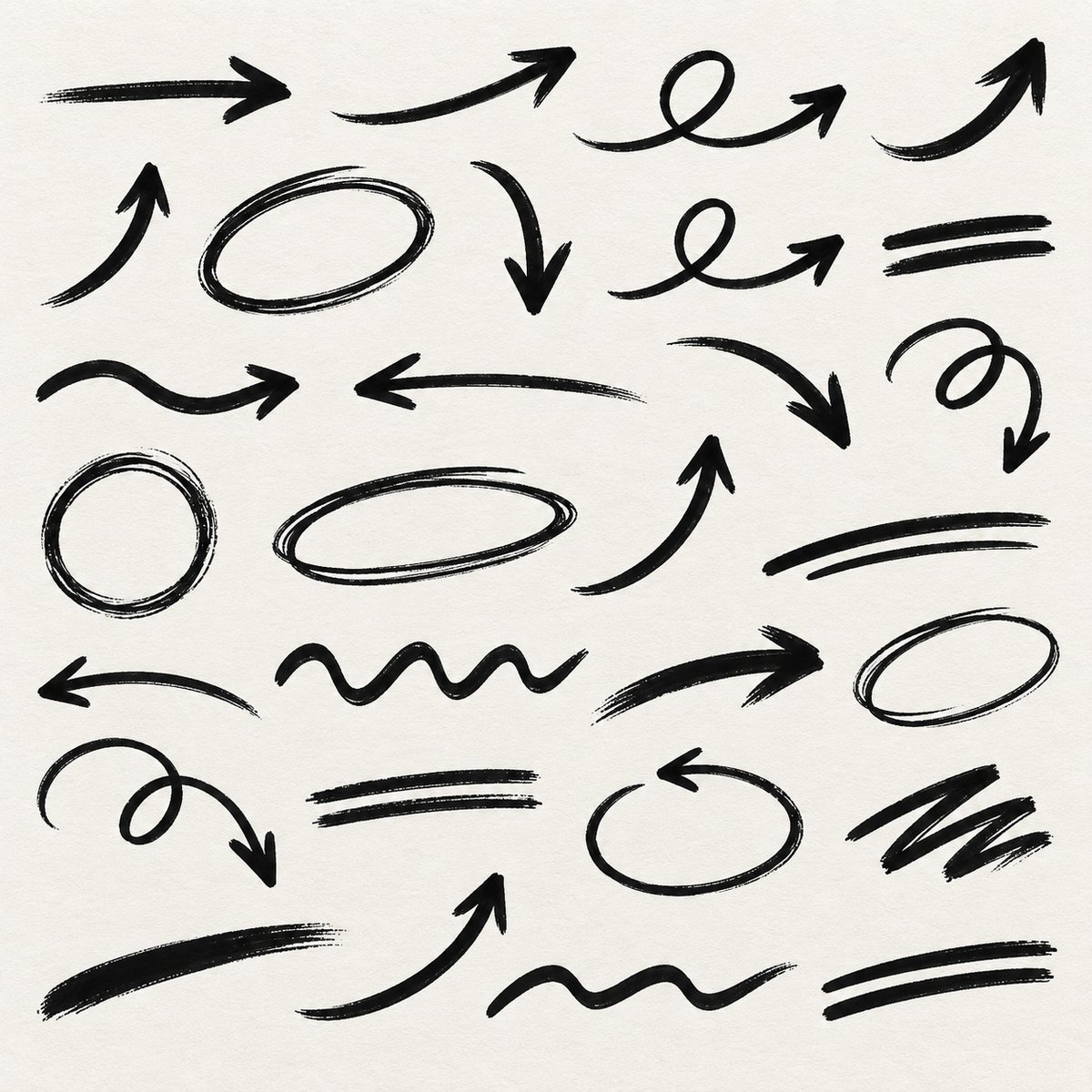Hand-Drawn Arrow and Underline Set